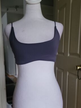 Danysu Minimalist Scoop Neck Bralette in Charcoal